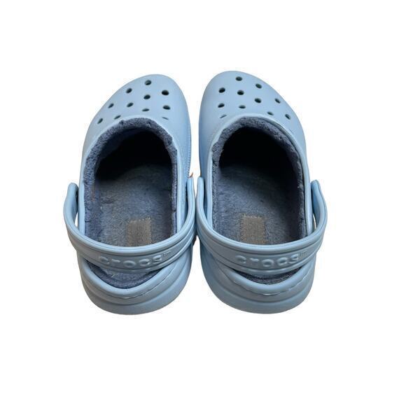CROCS Girl 12 Boy 12 Fuzz Lined Clog, Light Baby‎ Blue Calcite Child 12 - Picture 4 of 10